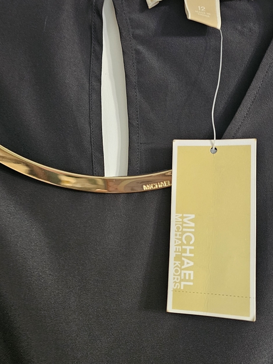 Michael Kors Tops - Michael Kors Black Blouse with Gold Neck Bar